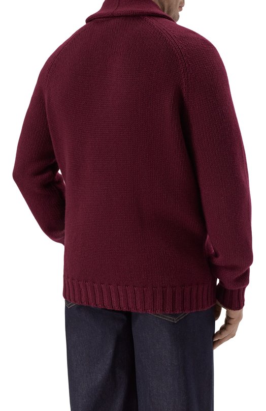 Кашемировый кардиган Brunello Cucinelli MA2300726 Бордовый  MA2300726 Фото 4