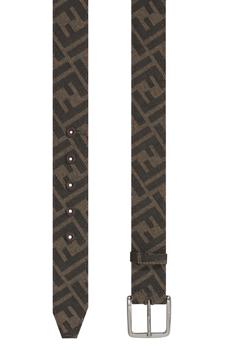 Мужской кожаный ремень FENDI темно-коричневого цвета, арт. 7C0497 ALWK | Фото 3 (Нос: Не проставлено; Материал: Натуральная кожа; Случай: Повседневный)