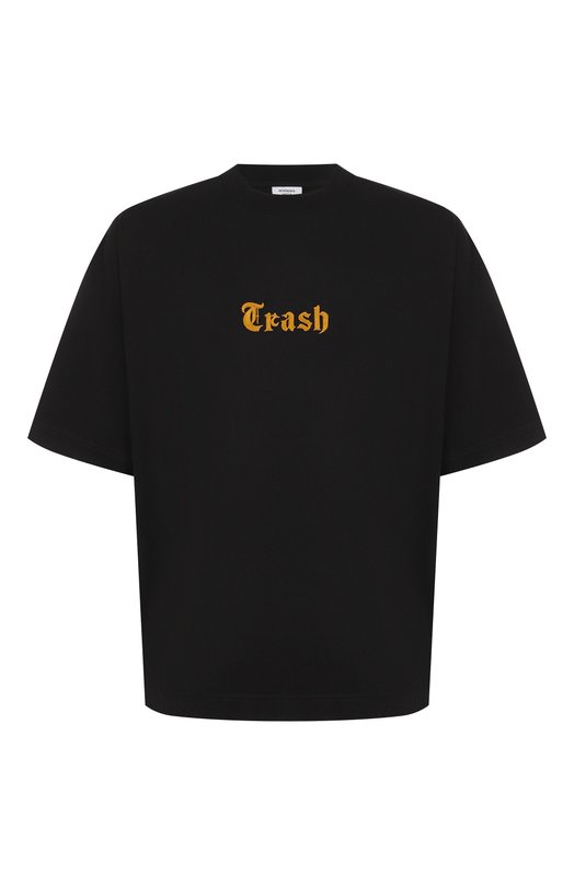 Хлопковая футболка VETEMENTS UH76TR540B/1000 LIGHT JERSEY Чёрный UH76TR540B/1000 LIGHT JERSEY