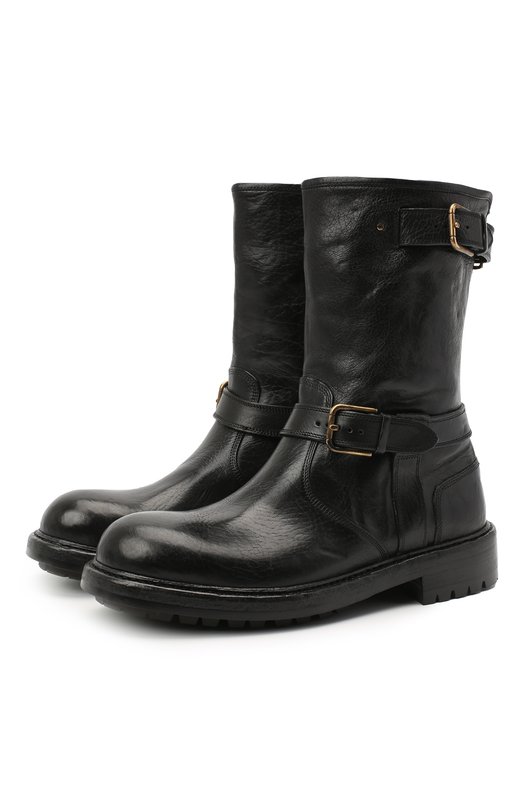 Кожаные сапоги Dolce & Gabbana A70032/AW352 Чёрный A70032/AW352