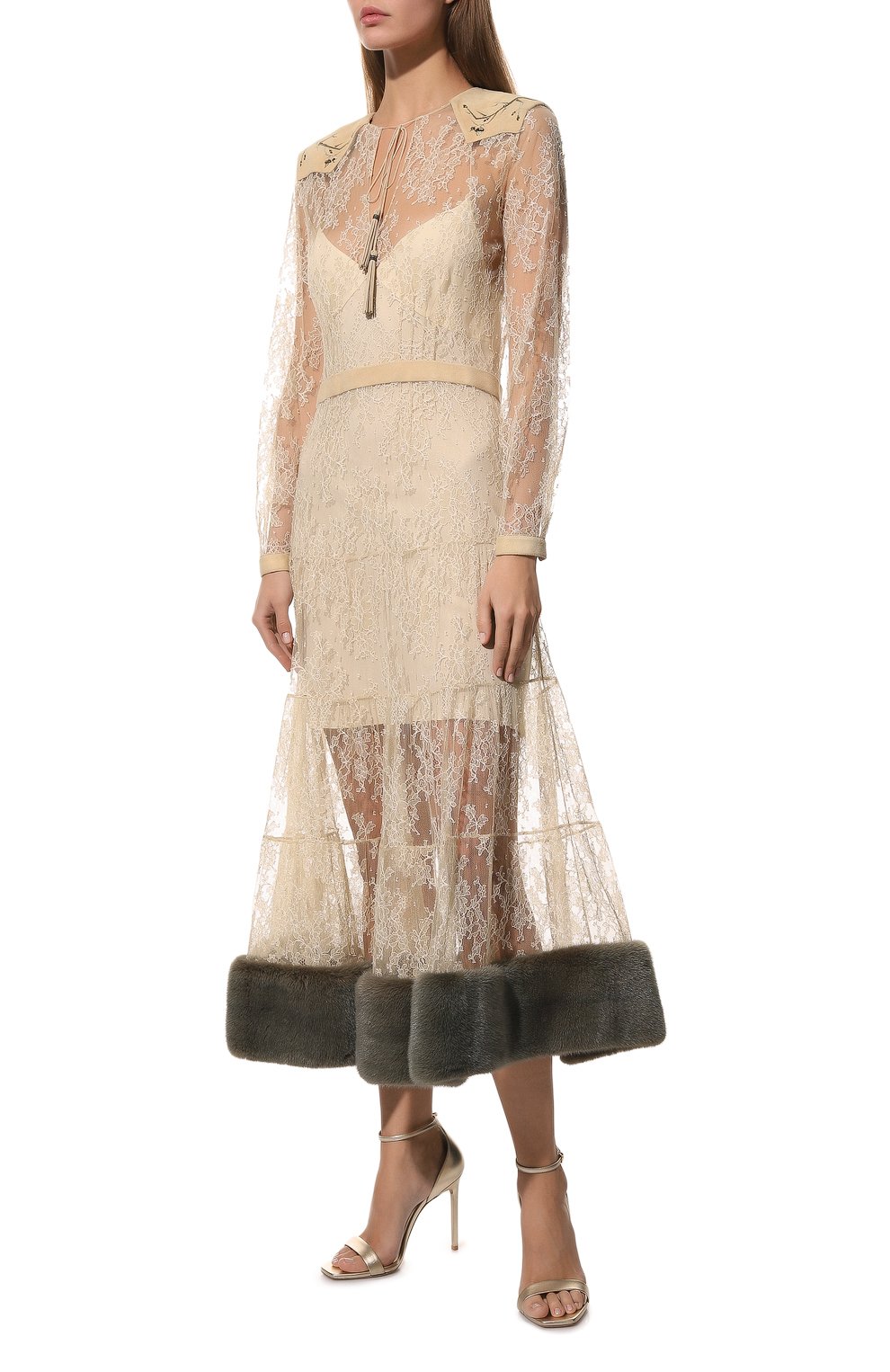 Платье с отделкой из меха норки YANA DRESS, арт. 1-23/8-144-КП151МН, фото 3