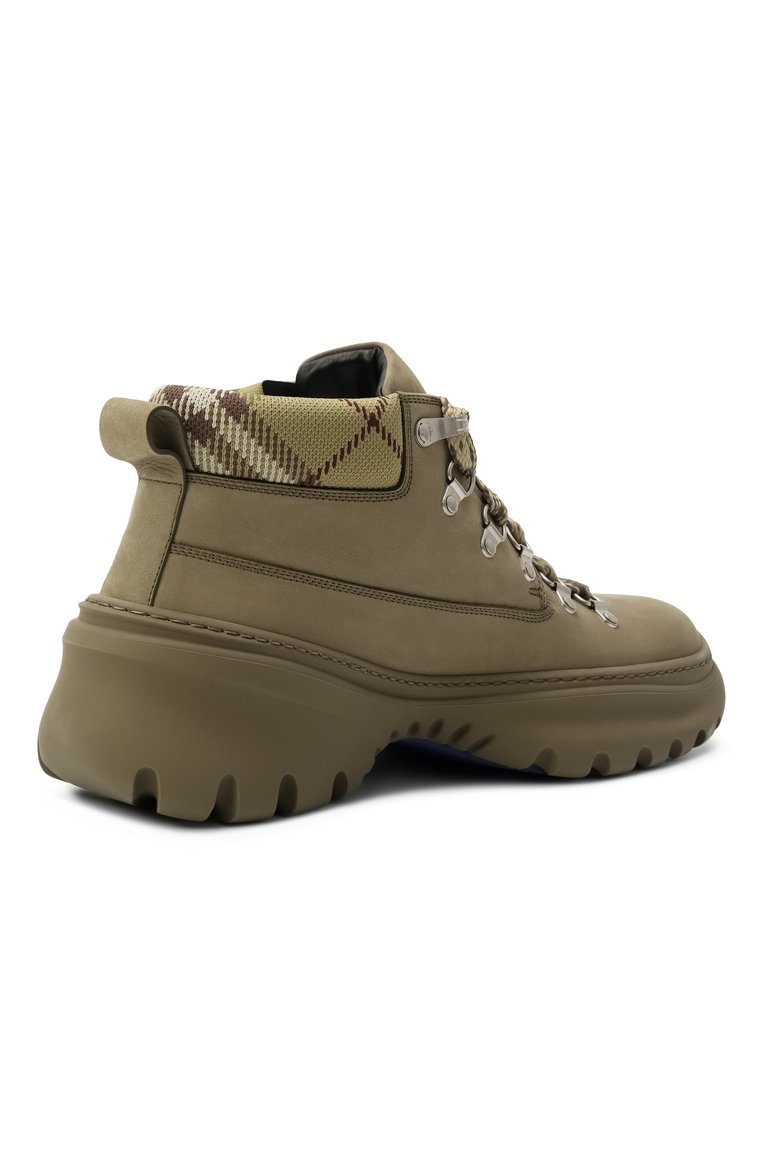 Мужские хайкеры scoot из нубука BURBERRY хаки цвета, арт. 8102518 | Фото 5 (Материал утеплителя: Без утеплителя; Мужское Кросс-КТ: Хайкеры-обувь; Каблук высота: Высокий; Материал внешний: Натуральная кожа; Подошва: Массивная; Материал внутренний: Натуральная кожа)