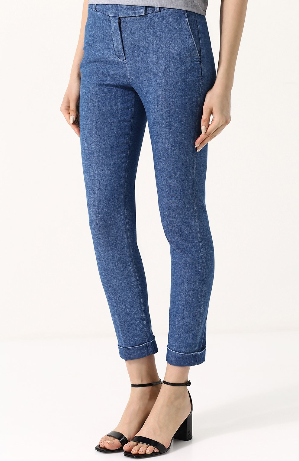 Укороченные джинсы-скинни с отворотами LORO PIANA, арт. FAI1456, фото 3