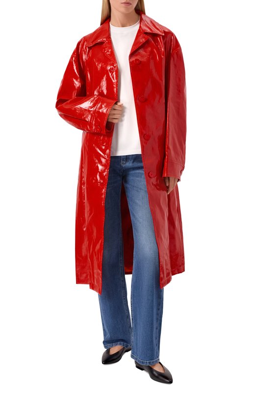 Льняной плащ Jil Sander J03SW0009/J60087 Красный  J03SW0009/J60087 Фото 2