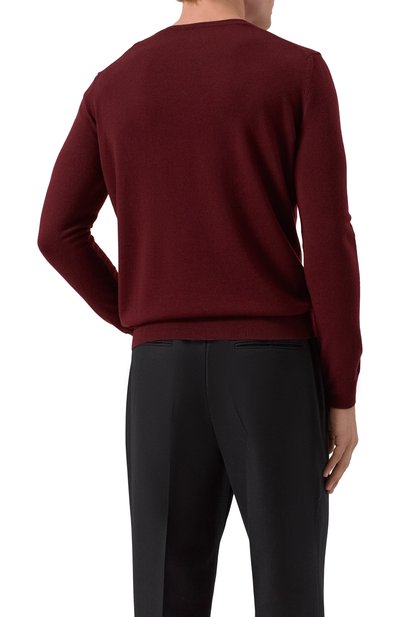 Шерстяной джемпер CORNELIANI бордового цвета по цене 45250 руб., арт. 26M500-2625100, фото 4 Шерстяной джемпер CORNELIANI, арт. 26M500-2625100, фото 4