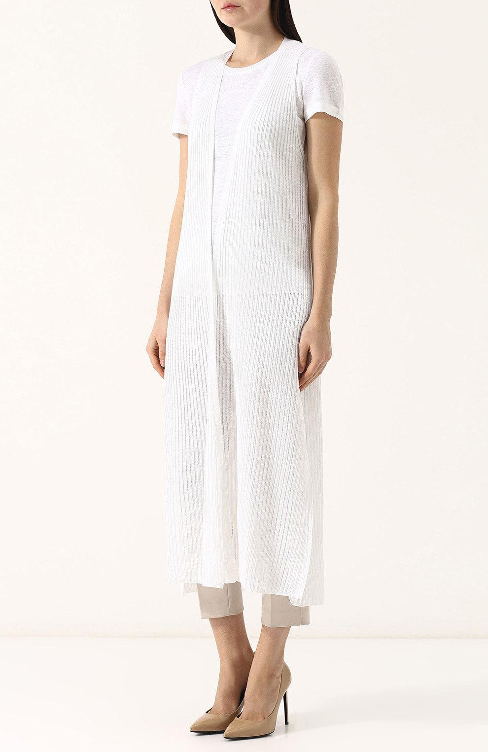 Удлиненный жилет из смеси льна и шелка LORO PIANA, арт. FAI1242, фото 3