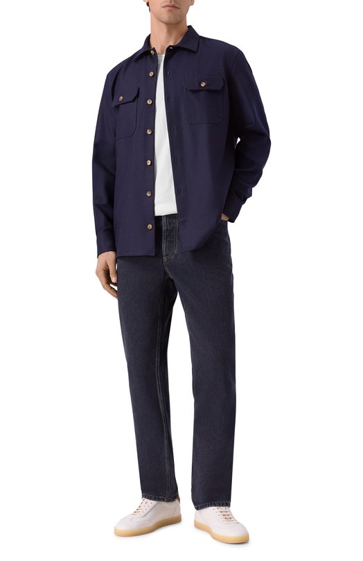 Шерстяная рубашка Brunello Cucinelli M038P0720 Синий  M038P0720 Фото 2