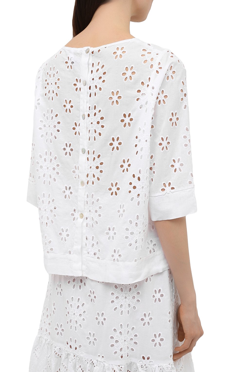 Хлопковая блузка LA FABBRICA DEL LINO, арт. 10504, фото 4