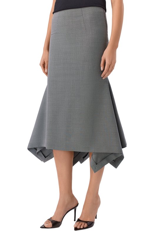 Юбка из шерсти и хлопка The Attico 260WCS00299/WWC002AA Серый  260WCS00299/WWC002AA Фото 3