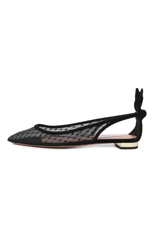 Балетки Bow Tie Aquazzura DNNFLAA0/FMS Чёрный  DNNFLAA0/FMS Фото 4