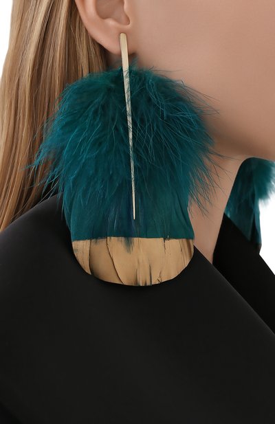 Серьги TOM FORD голубого цвета по цене 119000 руб., арт. EW040G-AFT004, фото 2 Серьги TOM FORD, арт. EW040G-AFT004, фото 2