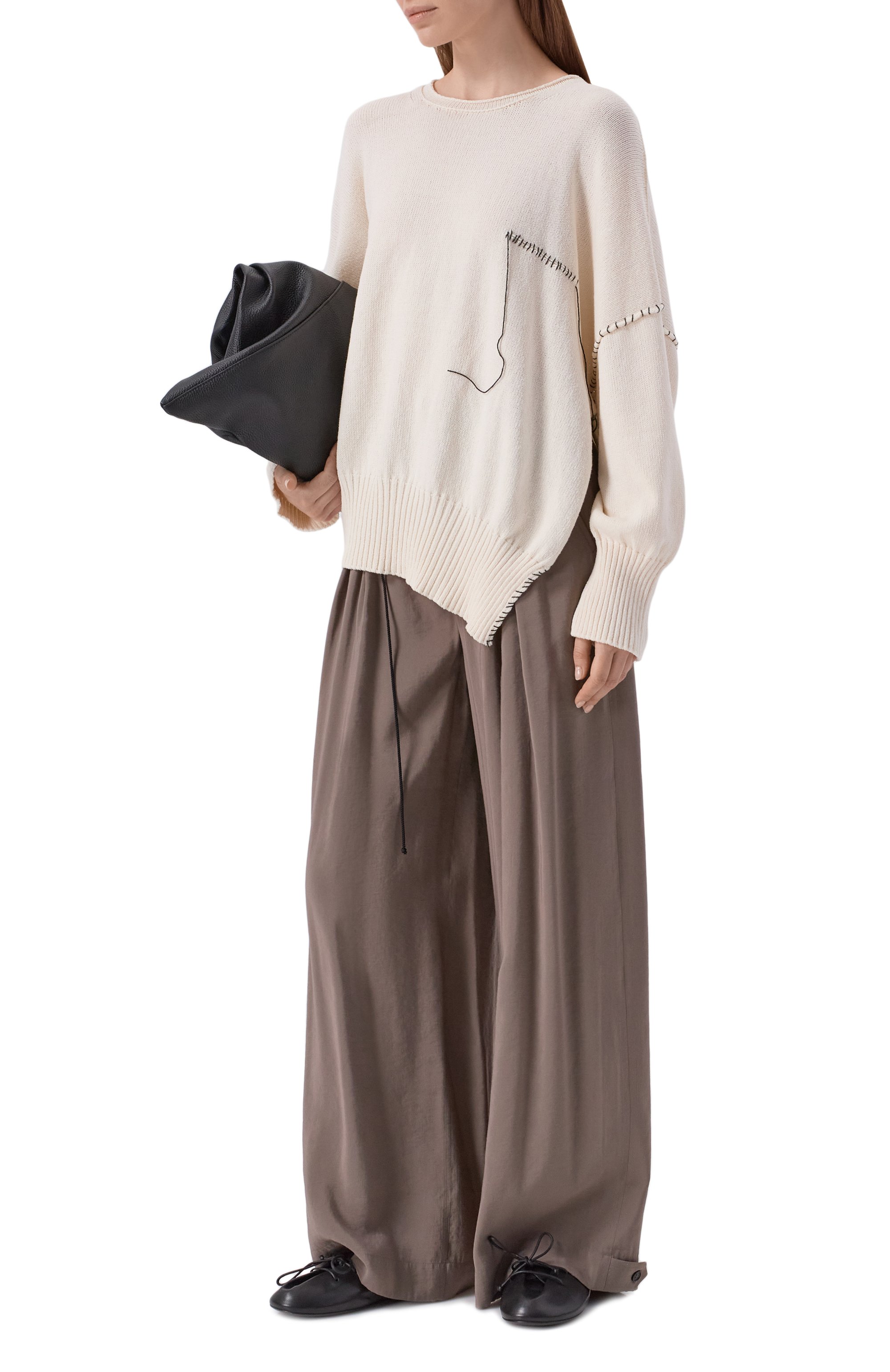 Брюки ISABEL BENENATO темно-бежевого цвета по цене 77900 руб., арт. DW43S26, фото 2 Брюки ISABEL BENENATO, арт. DW43S26, фото 2