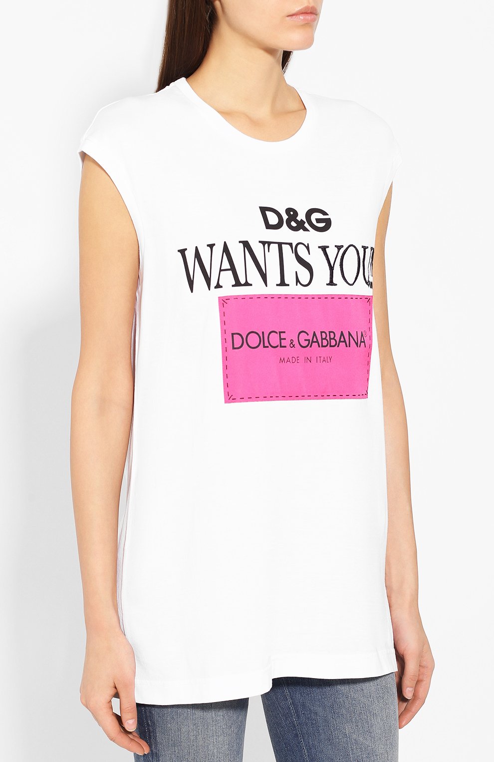 Хлопковая футболка DOLCE & GABBANA белого цвета по цене 47350 руб., арт. F8K73Z/HH7LW, фото 3 Хлопковая футболка DOLCE & GABBANA, арт. F8K73Z/HH7LW, фото 3