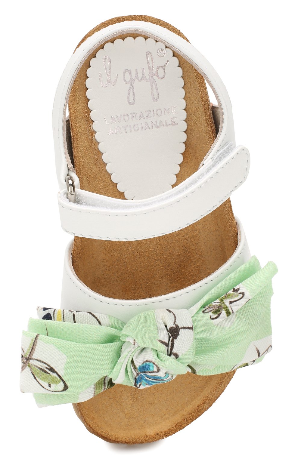 Кожаные босоножки IL GUFO зеленого цвета по цене 19550 руб., арт. G535/VITELL0 NAPPAC0/23-26, фото 4 Кожаные босоножки IL GUFO, арт. G535/VITELL0 NAPPAC0/23-26, фото 4