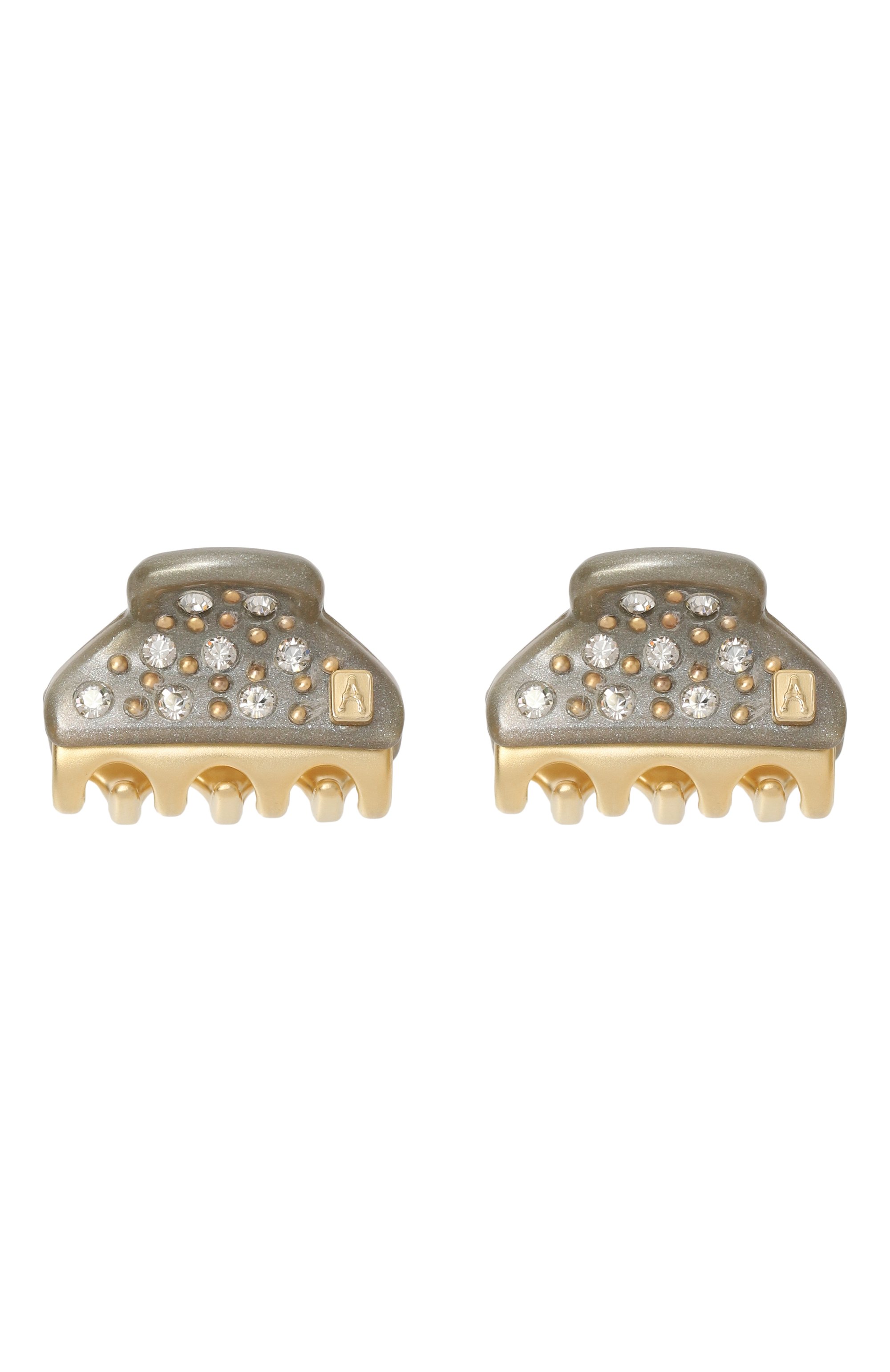 Комплект из двух заколок для волос ALEXANDRE DE PARIS зеленого цвета по цене 14120 руб., арт. ICCXS-14338-04 G5, фото 1 Комплект из двух заколок для волос ALEXANDRE DE PARIS, арт. ICCXS-14338-04 G5, фото 1