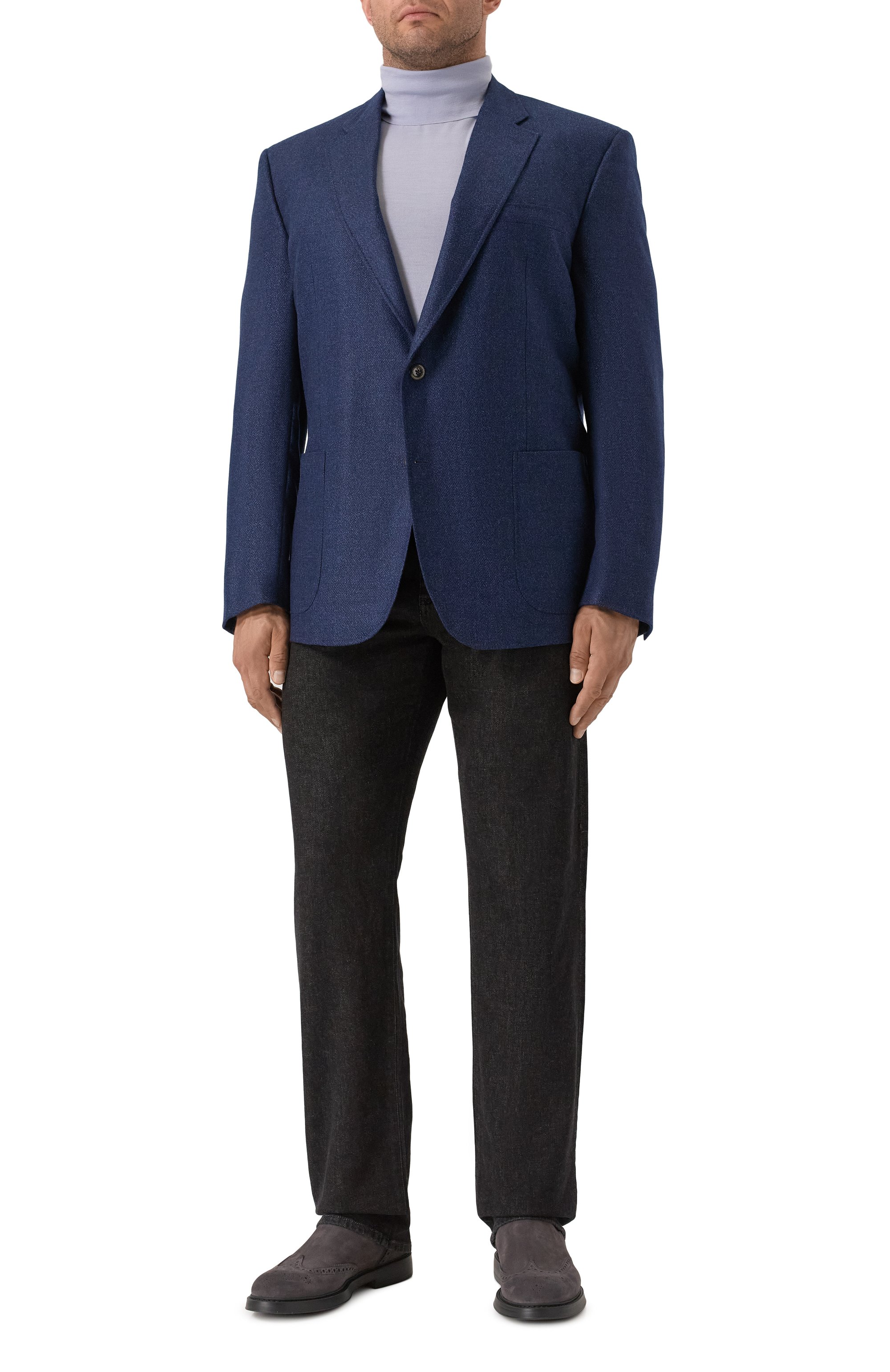 Шерстяной пиджак STEFANO RICCI темно-синего цвета по цене 857500 руб., арт. S1RF4322T0/WK002T/60, фото 3 Шерстяной пиджак STEFANO RICCI, арт. S1RF4322T0/WK002T/60, фото 3