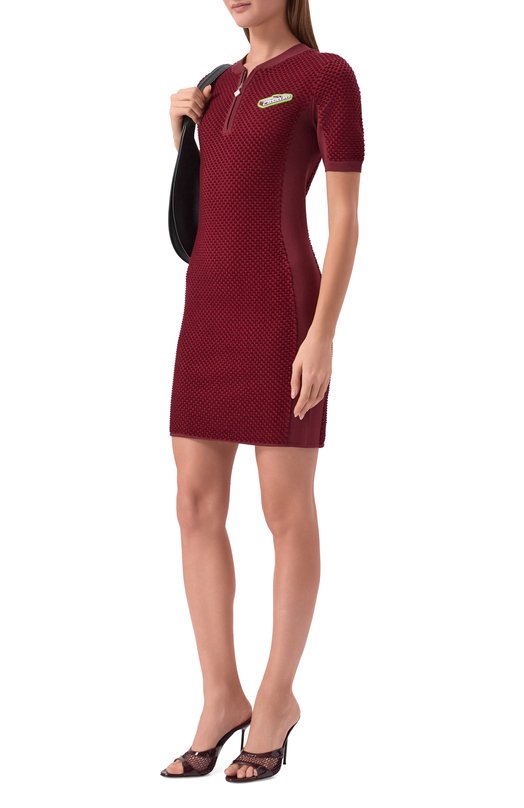 Платье из вискозы и хлопка Casablanca W-SP26-KW-1257-01 Бордовый  W-SP26-KW-1257-01 Фото 2