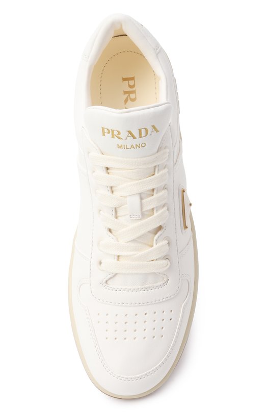 Кожаные кеды Downtown Prada 1E792M/038 Белый  1E792M/038 Фото 6