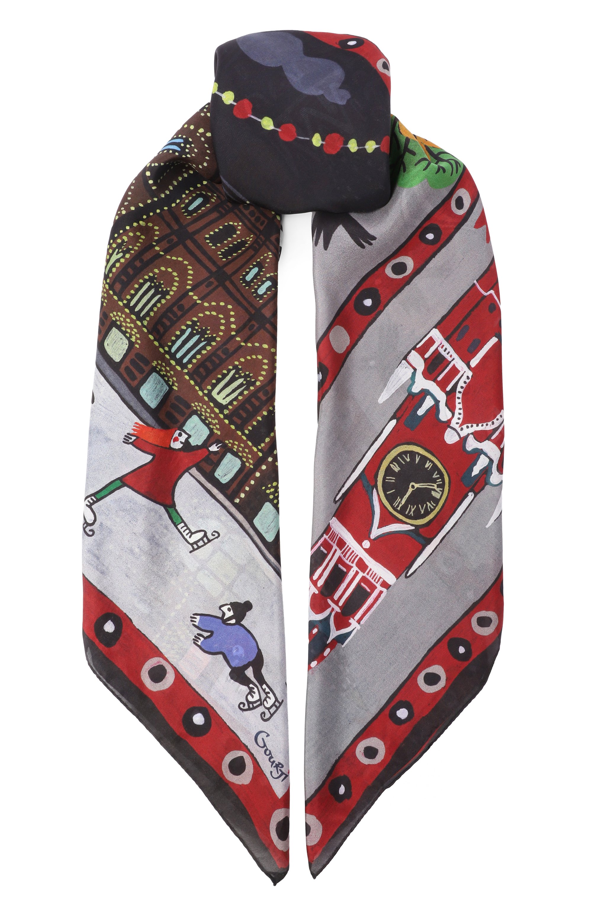 Шелковая шаль красная площадь GOURJI, арт. 91138637/3151108, фото 1