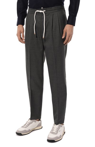 Шерстяные брюки BRUNELLO CUCINELLI темно-серого цвета по цене 138500 руб., арт. MB407B2302, фото 3 Шерстяные брюки BRUNELLO CUCINELLI, арт. MB407B2302, фото 3