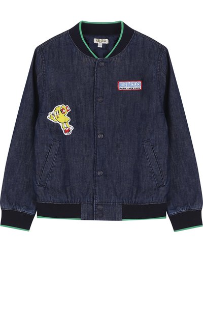 Джинсовая куртка-бомбер с нашивками KENZO, арт. KL41508/3A-6A, фото 1