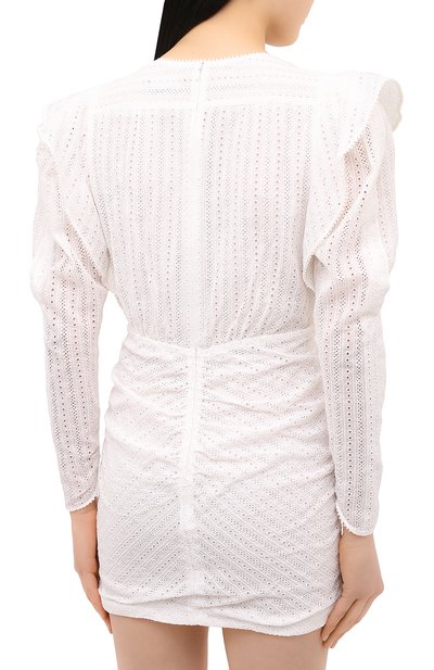 Хлопковое платье ISABEL MARANT белого цвета по цене 94450 руб., арт. R01919-21P024I/GETYA, фото 4 Хлопковое платье ISABEL MARANT, арт. R01919-21P024I/GETYA, фото 4