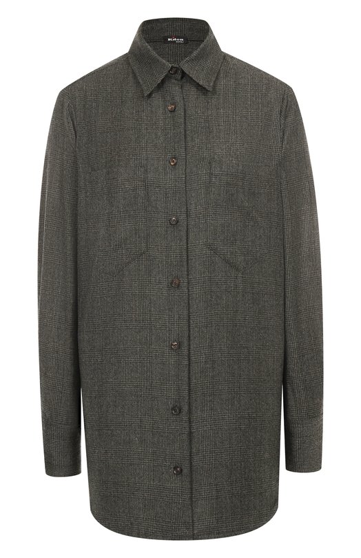Шерстяная рубашка Kiton D52451K0513G02 Зелёный D52451K0513G02