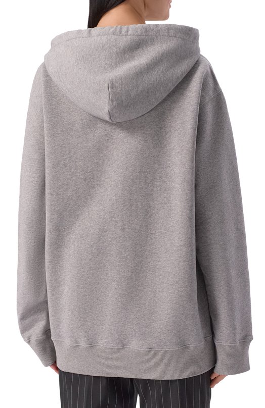 Хлопковое худи MM6 SH0GU0042/M25025 Серый  SH0GU0042/M25025 Фото 4