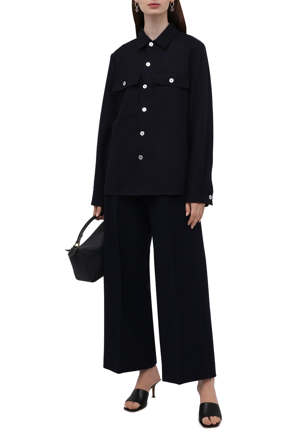 Шерстяная рубашка JIL SANDER темно-синего цвета по цене 96200 руб., арт. JPPT600105-WT212500, фото 2 Шерстяная рубашка JIL SANDER, арт. JPPT600105-WT212500, фото 2