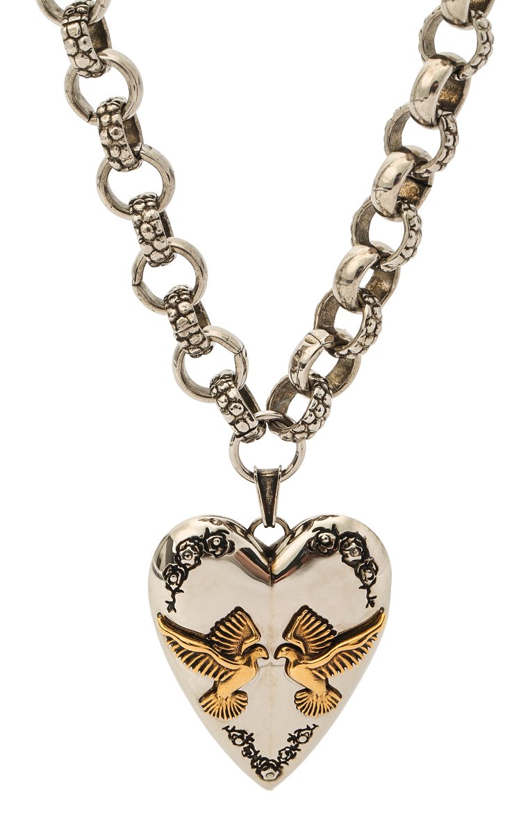 Женское колье ALEXANDER MCQUEEN серебряного цвета, арт. 640265/J160Z | Фото 2 (Материал: Металл; Нос: Не проставлено; Региональные ограничения белый список (Axapta Mercury): Не проставлено)