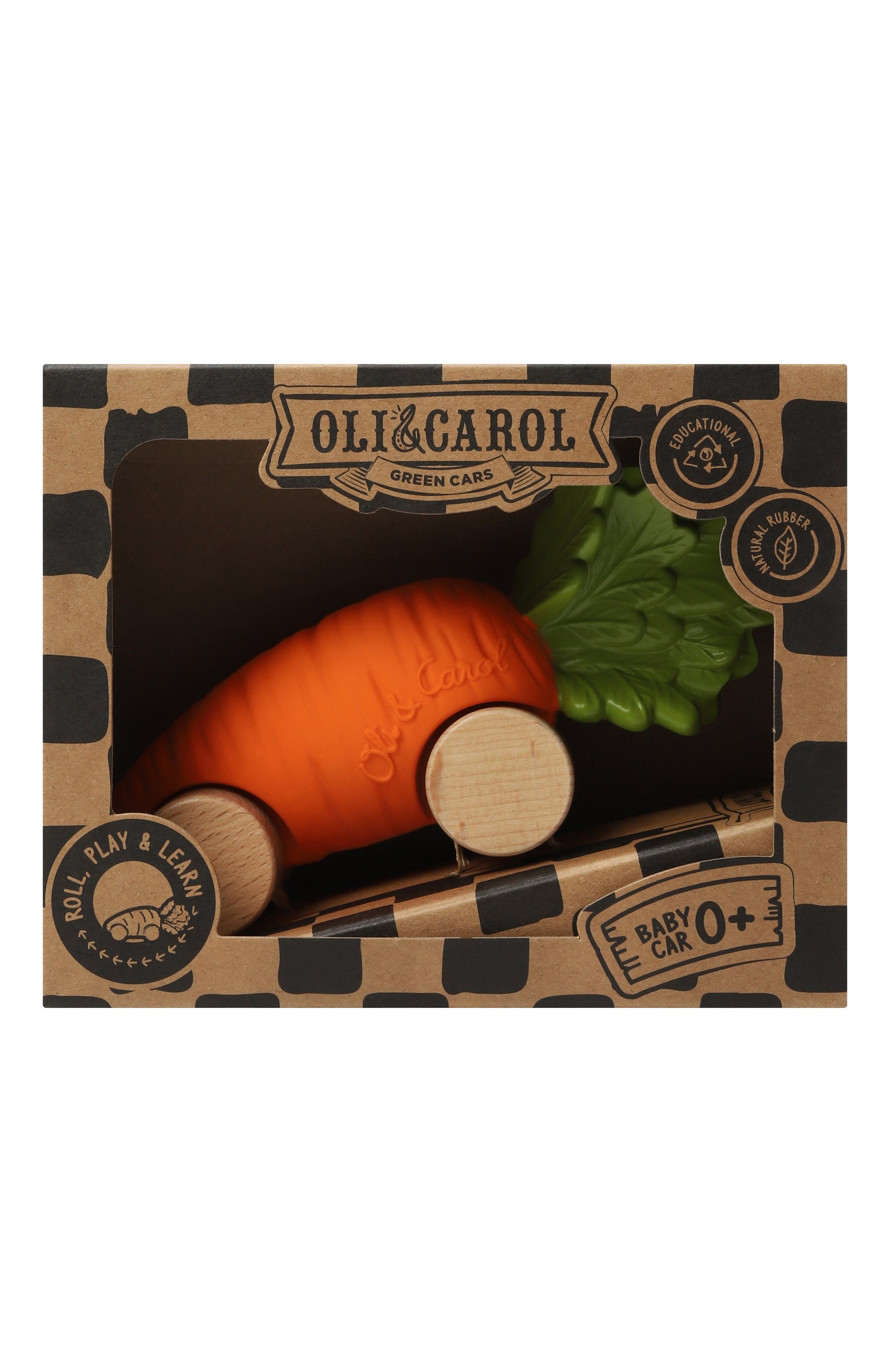 Игрушка-каталка cathy the carrot OLI&CAROL, арт. L-CARROT-CAR, фото 1