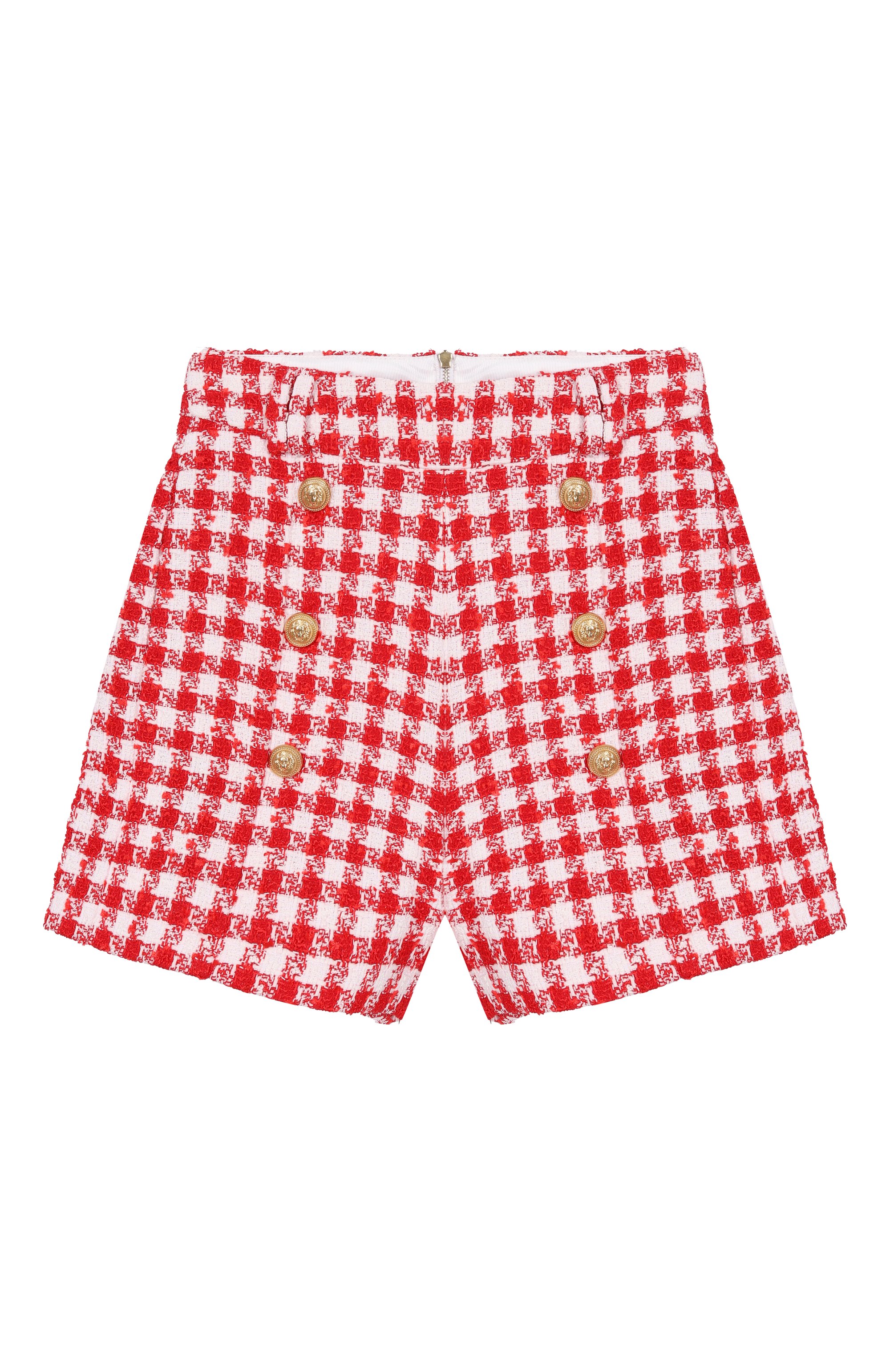 Твидовые шорты BALMAIN красного цвета по цене 61550 руб., арт. BW6A69, фото 1 Твидовые шорты BALMAIN, арт. BW6A69, фото 1