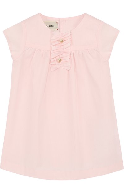 Хлопковое мини-платье свободного кроя с оборкой GUCCI, арт. 503767/XB365, фото 1