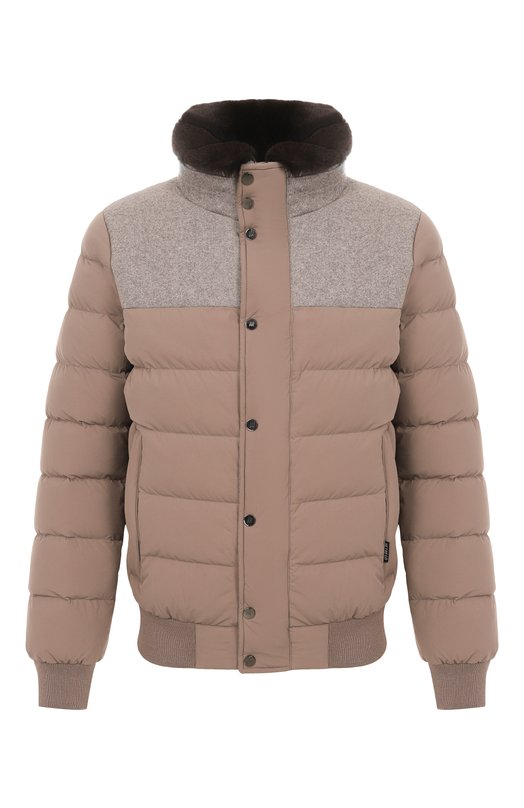 Пуховик с меховым воротником Hetrego 8P512R/B0RIS Коричневый 8P512R/B0RIS