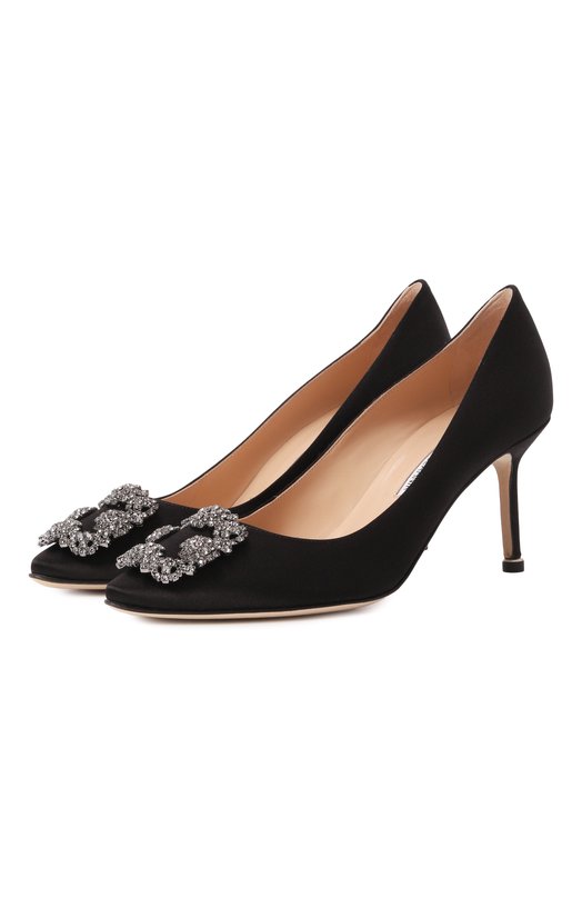 Текстильные туфли Hangisi 70 Manolo Blahnik 9XX-0662/SAT Чёрный 9XX-0662/SAT