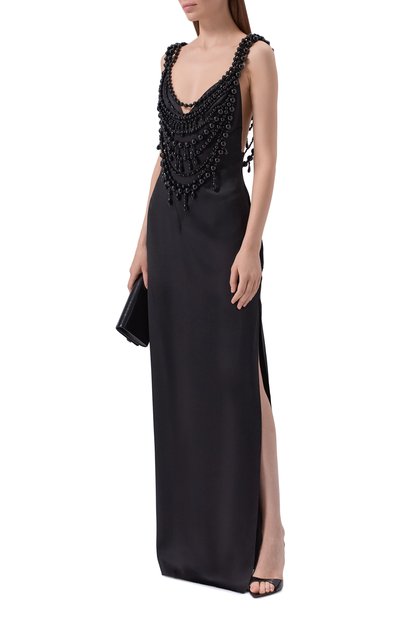 Женское атласное платье BALMAIN, арт. HF1RN450/PD52