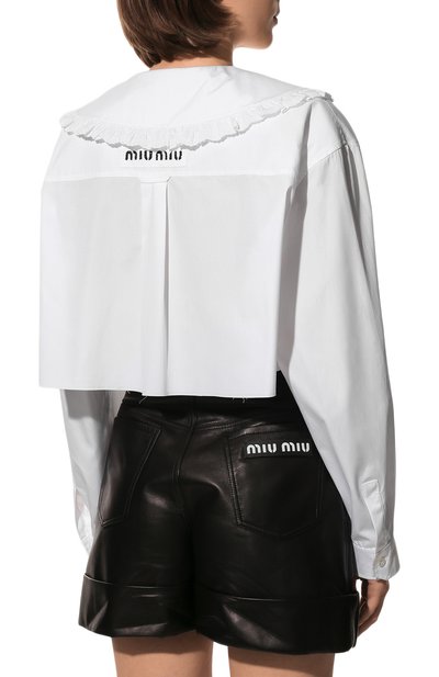 Хлопковая блузка MIU MIU, арт. MK1570-1Y90-F0009, фото 4