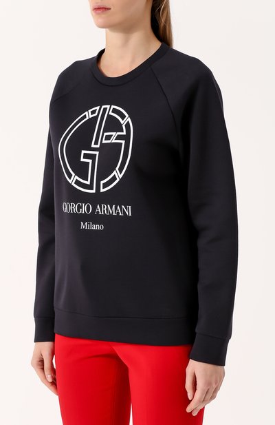 Хлопковый свитшот с логотипом бренда GIORGIO ARMANI, арт. 6YAM90/AJSXZ, фото 3