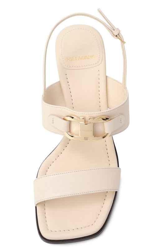 Кожаные босоножки Ferragamo 01G963/769668 Кремовый  01G963/769668 Фото 6