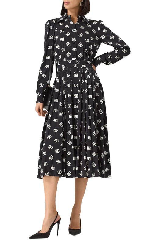 Шелковое платье Dolce & Gabbana F6ARQT/FSA4I Чёрный  F6ARQT/FSA4I Фото 2