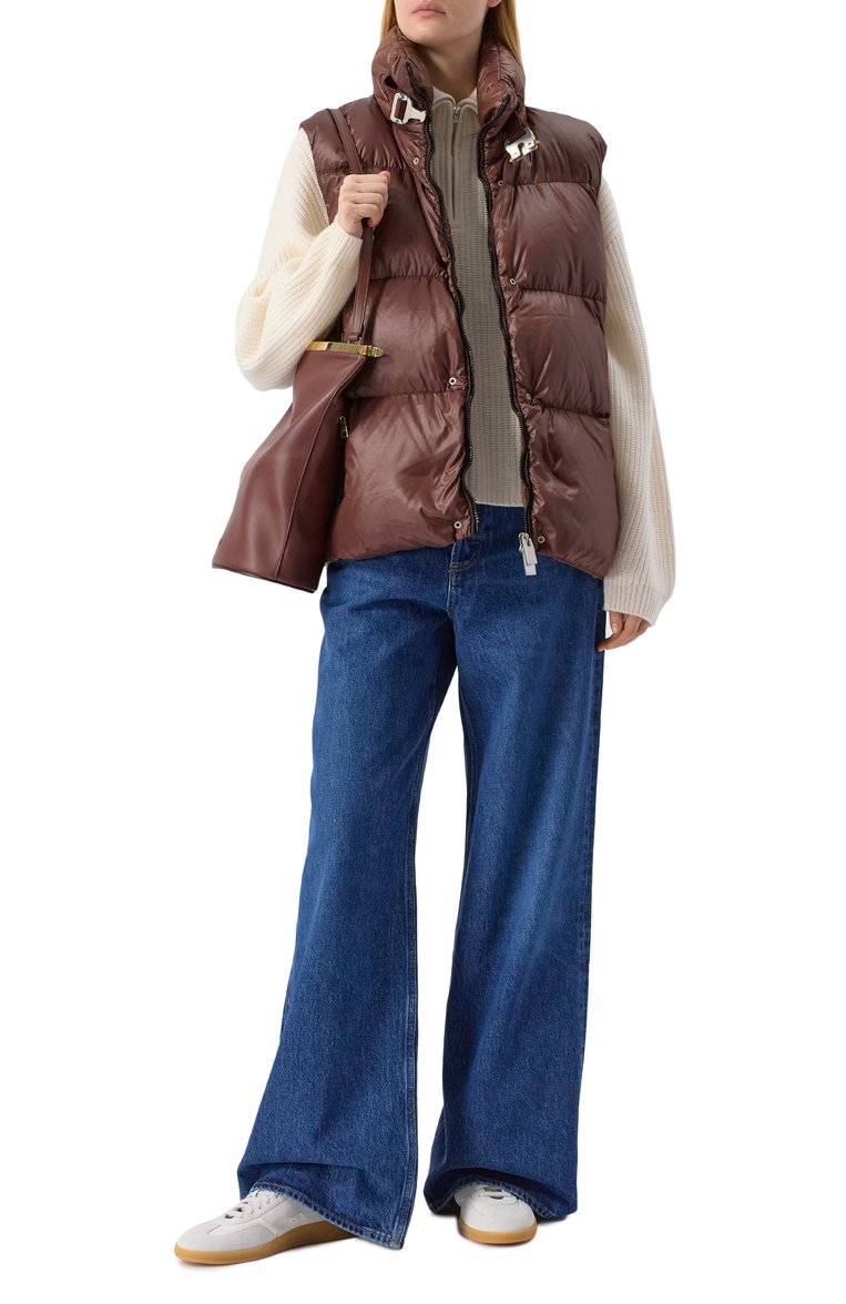 Женский пуховый жилет 6 moncler 1017 alyx 9sm MONCLER GENIUS коричневого цвета, арт. 1A00013/M2308 | Фото 2 (Материал подклада: Синтетический материал; Длина (верхняя одежда): Короткие; Материал внешний: Синтетический материал; Кросс-КТ: Пуховик; Стили: Кэжуэл; Автоматизация состава: Проставлено; Автоматизация ТО: Проставлено)