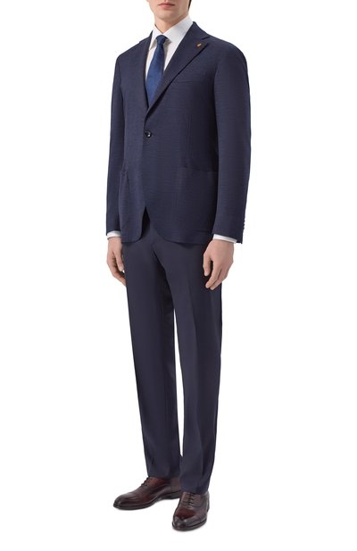 Однобортный пиджак SARTORIA LATORRE темно-синего цвета по цене 95400 руб., арт. JD74/JJ204, фото 3 Однобортный пиджак SARTORIA LATORRE, арт. JD74/JJ204, фото 3