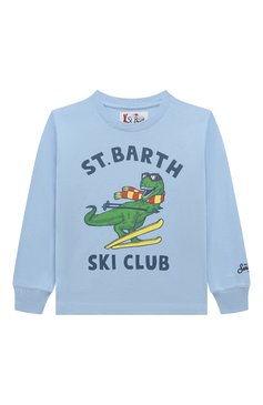 Детская хлопковый лонгслив MC2 SAINT BARTH голубого цвета, арт. STBK LUT0N JR/LUT0003/10215E | Фото 1 (Рукава: Длинные; Мальчики Кросс-КТ: Лонгслив-одежда; Материал сплава: Проставлено; Материал внешний: Хлопок; Драгоценные камни: Проставлено)