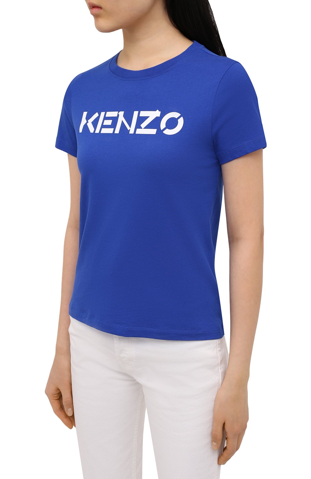 Хлопковая футболка KENZO синего цвета по цене 11500 руб., арт. FA62TS8414SJ, фото 3 Хлопковая футболка KENZO, арт. FA62TS8414SJ, фото 3