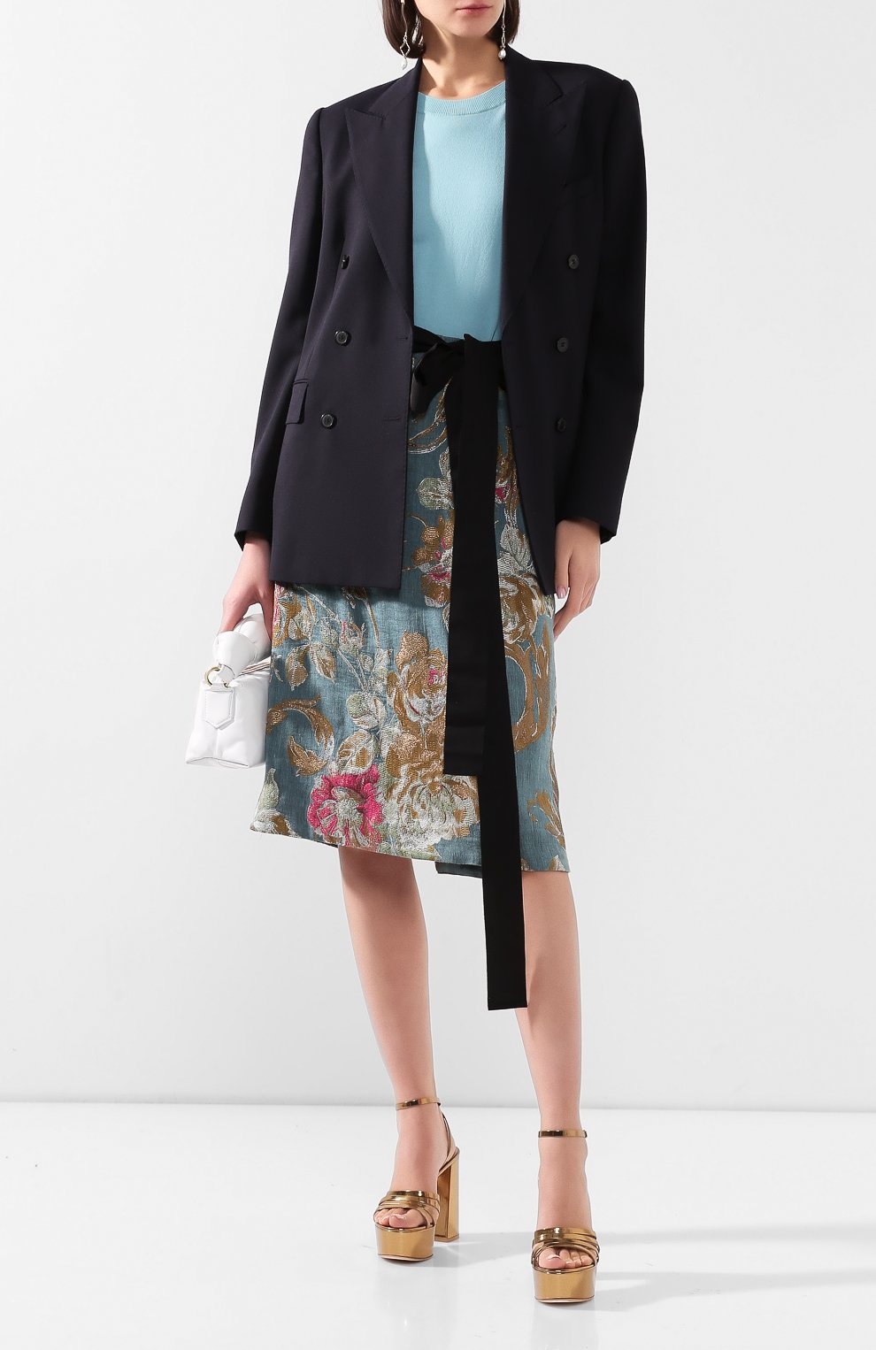 Юбка из смеси хлопка и льна DRIES VAN NOTEN, арт. 201-10828-9362, фото 2