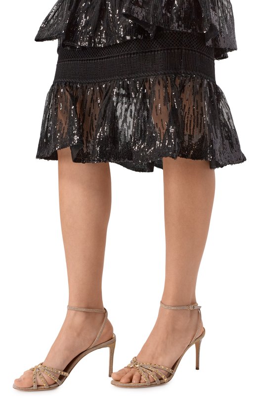 Текстильные босоножки Divine Julia Casadei 1L408A0801/C2905 Серебряный  1L408A0801/C2905 Фото 2