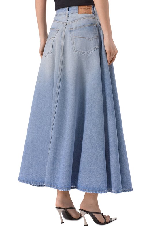 Джинсовая юбка Godet Balenciaga 856906/TTWB1 Голубой  856906/TTWB1 Фото 4