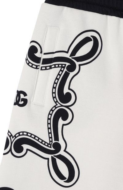 Хлопковые шорты DOLCE & GABBANA черно-белого цвета по цене 38900 руб., арт. L4JQU5/II7FQ/2-6, фото 3 Хлопковые шорты DOLCE & GABBANA, арт. L4JQU5/II7FQ/2-6, фото 3