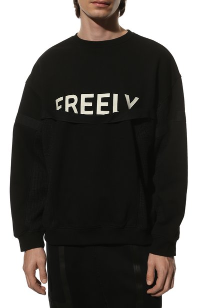 Хлопковый свитшот TEE LIBRARY черного цвета по цене 18100 руб., арт. TBF-0S-27, фото 3 Хлопковый свитшот TEE LIBRARY, арт. TBF-0S-27, фото 3