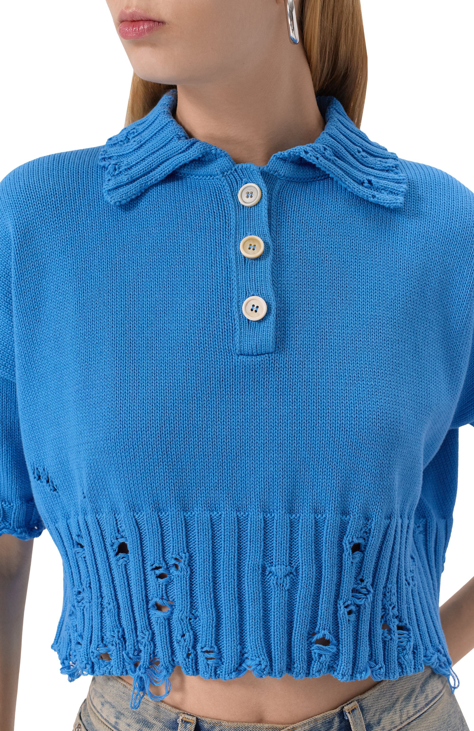 Хлопковое поло MARNI, арт. P0MD0045E0/UFC652, фото 5